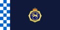 Top view of flag Tasmania Police, Australia. Australian travel and patriot concept. no flagpole. Plane design, layout. Flag