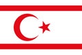 Top view of flag Turkish Republic of Northern Cyprus Turkey. Turkish patriot and travel concept. no flagpole. Plane design, Royalty Free Stock Photo