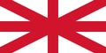 Top view of flag of United Kingdom without Scotland part. Plane design, layout. Flag background Royalty Free Stock Photo