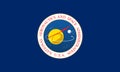 Top view of flag of United States National Aeronautics and Space Administration, no flagpole. Plane design, layout. Flag