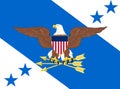Top view of flag of Vice Chairman of the Joint Chiefs of Staff, no flagpole. Plane design, layout. Flag background