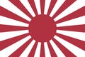 Top view of flag War Imperial Army 1868 1945, Japan. Japanese patriot and travel concept. no flagpole. Plane design, layout. Flag Royalty Free Stock Photo