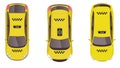 top view flat cartoon yellow taxi transport car vehicle