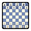 Top view flat chessboard. Chess game. Vector flat illustration