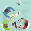 top view flat design vector office people Royalty Free Stock Photo