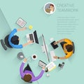 top view flat design vector office people Royalty Free Stock Photo