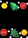 Top view Flat lay Christmas still life from christmas decorations on a black background Royalty Free Stock Photo