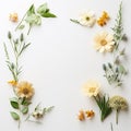 Elegance in Bloom: Overhead Floral Composition on a Light Backdrop Royalty Free Stock Photo