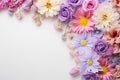 Elegance in Bloom: Overhead Floral Composition on a Light Backdrop Royalty Free Stock Photo