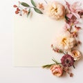 Elegance in Bloom: Overhead Floral Composition on a Light Backdrop Royalty Free Stock Photo