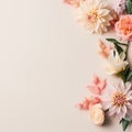 Elegance in Bloom: Overhead Floral Composition on a Light Backdrop Royalty Free Stock Photo