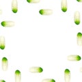 Top view of a flat lay over cucumbers with a geometric pattern on a white background with copy space. The concept of food, vegetab Royalty Free Stock Photo