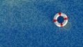Top view of floating ring in middle of swimming pool with summer vacation concept from 3D Royalty Free Stock Photo