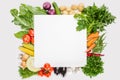 top view of food composition with fall harvest with blank space in middle Royalty Free Stock Photo