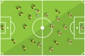 Top View Football Playground with Players