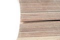 Top View of the Fore Edge, Closed Pages of a Bookmarked Book Isolated On White Background. Reading, Textbook, Business Leger, Royalty Free Stock Photo