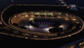 Top view on Fountains in the Park in Singapore. Shot. Singapore city skyline at night and view of Marina Bay Top View