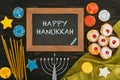 Frame with happy hanukkah