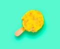 fresh egg and milk flavor popsicle on light green background