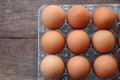 Top view fresh Egg in plastic box good ingredient uncooked from farm good for healthy Royalty Free Stock Photo