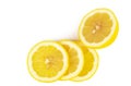 Top view fresh lemon fruit isolated on white background Royalty Free Stock Photo
