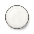 Top view of fresh milk glass isolated on white background. Breakfast drink. Clipping path Royalty Free Stock Photo