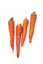 Top view of fresh raw carrots isolated on white background Royalty Free Stock Photo