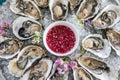 Top View Of Fresh Opened Oysters