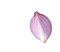 Top view of fresh red or purple onion slice or quarter isolated on white background with clipping path Royalty Free Stock Photo