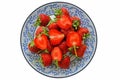 Top view of fresh red strawberry dish