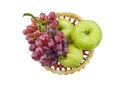 Top view of fresh ripe red grape and guava. Royalty Free Stock Photo