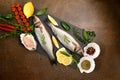 Fresh Sea Bass fish and seafood Royalty Free Stock Photo