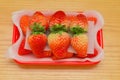 Top view fresh strawberries pack Royalty Free Stock Photo