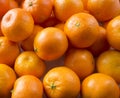 Top view. Fresh tangerines. Ripe and tasty mandarins. Clementines.