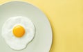 Top view of fried egg on yellow background Royalty Free Stock Photo