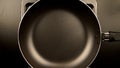 TOP VIEW: Frying pan on an oven