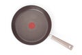 Top view frying pan on white background