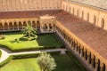 Top view of Garden of Benedictine Cloister beside the Cathedral of Monreale, province of Palermo, Sicily Royalty Free Stock Photo