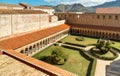 Top view of Garden of Benedictine Cloister beside the Cathedral of Monreale, province of Palermo, Sicily Royalty Free Stock Photo