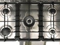 Top view of gas modern stove
