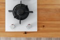 Top view of gas stove burner, close up Royalty Free Stock Photo