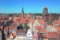 Top view on Gdansk (Danzig) old town in Poland Royalty Free Stock Photo