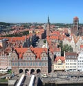 Top view on Gdansk (Danzig)old town in Poland Royalty Free Stock Photo