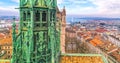 Top view of Geneva skyline from the Cathedral of Saint-Pierre in Switzerland