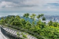 Top view of Georgetown, capital of Penang Island, Malaysia from top of Penang hill. Royalty Free Stock Photo