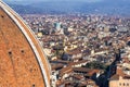 Top view from Giottos bell tower over old Florence Royalty Free Stock Photo