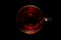 Top view of a glass cup of black tea Royalty Free Stock Photo