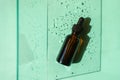 Top view of glass face serum bottle Royalty Free Stock Photo