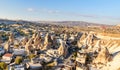 Top view of Goreme town. Cappadocia. Turkey Royalty Free Stock Photo