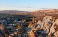 Top view of Goreme town. Cappadocia. Turkey Royalty Free Stock Photo